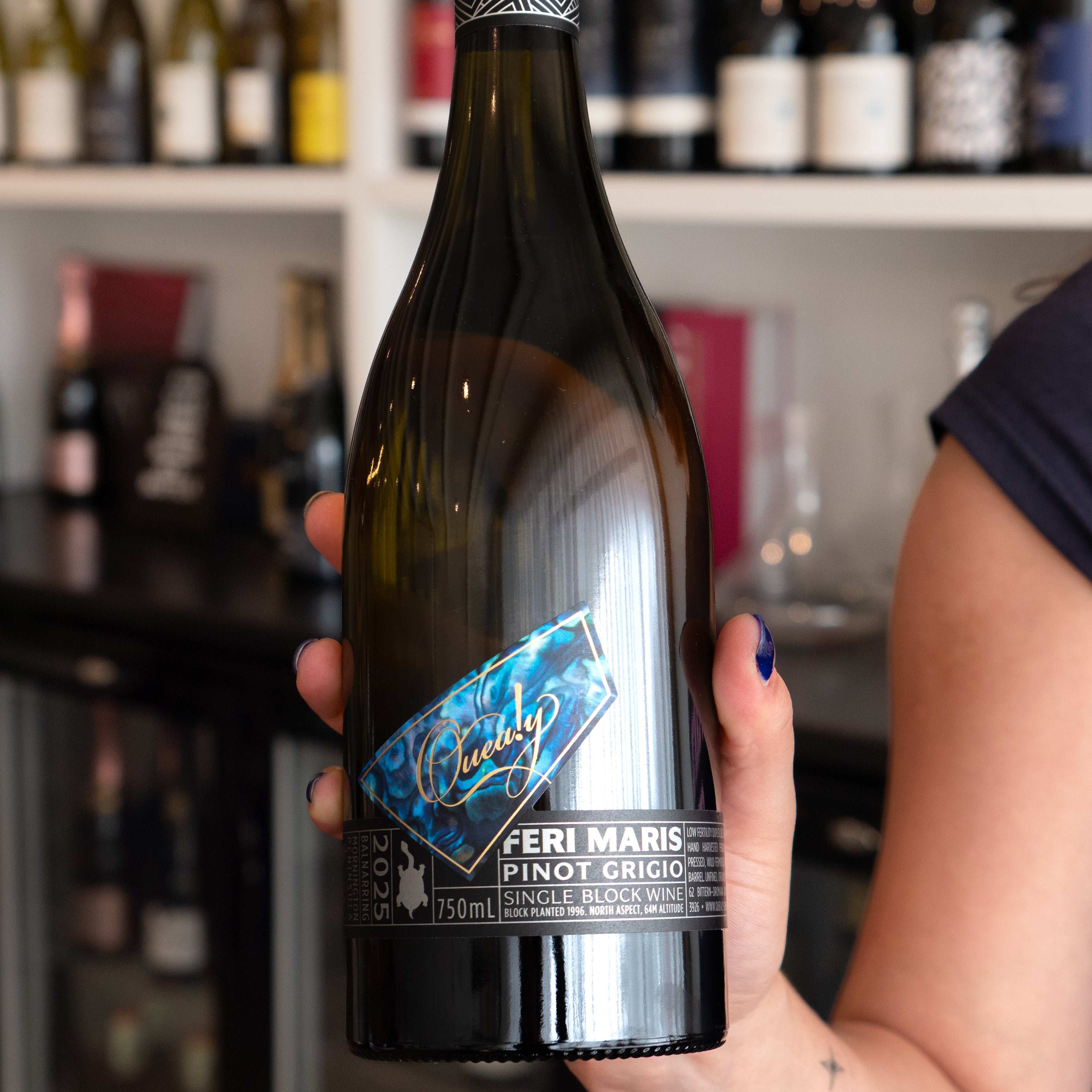 a bottle of feri Maris pinot grigio